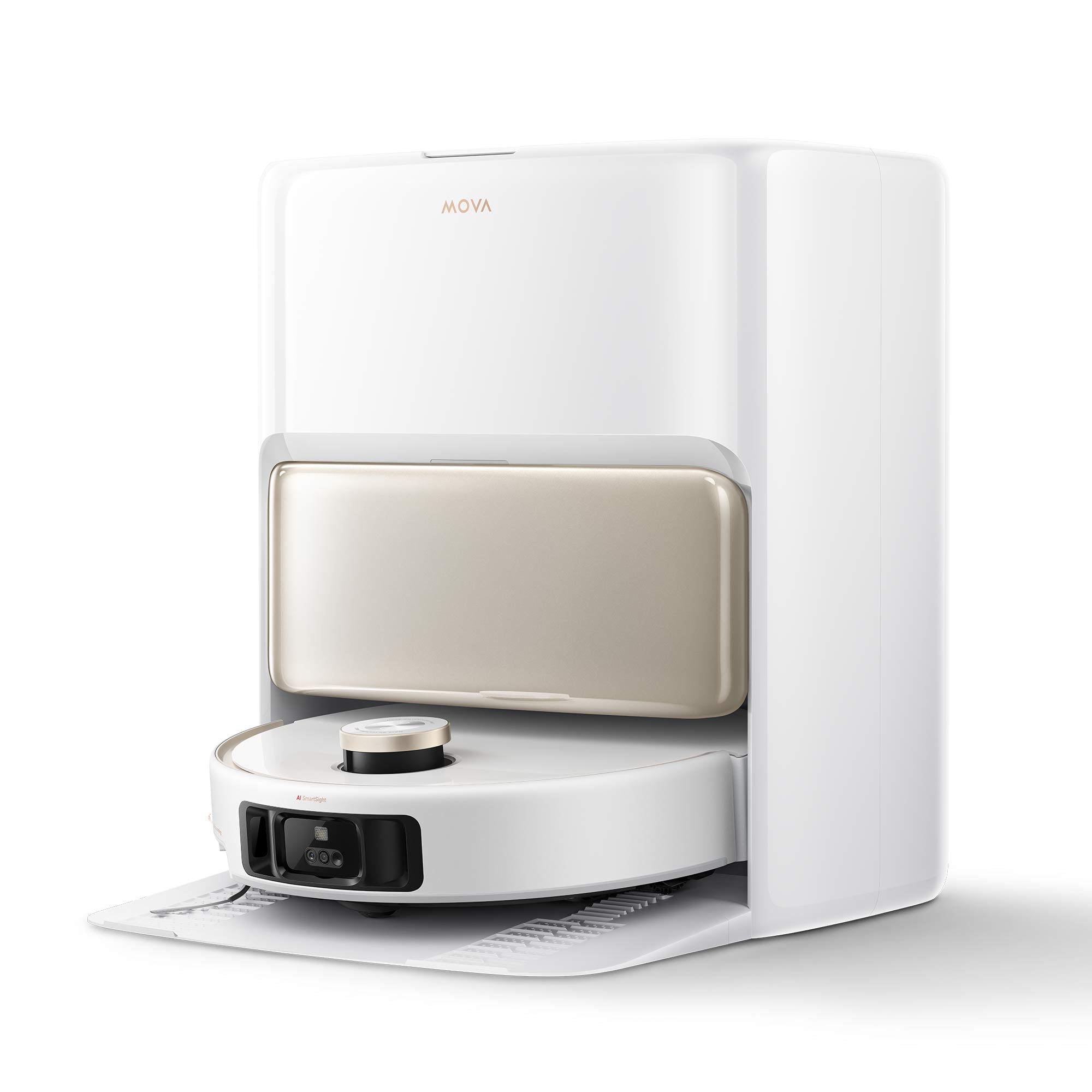 Mova V50 Ultra Complete Robot Vacuum Cleaner and Floor Washer, Suction Power 24,000 Pa, with Automatic Emptying, Thermal Wash with Aoppia Solution System, StepMaster System, White