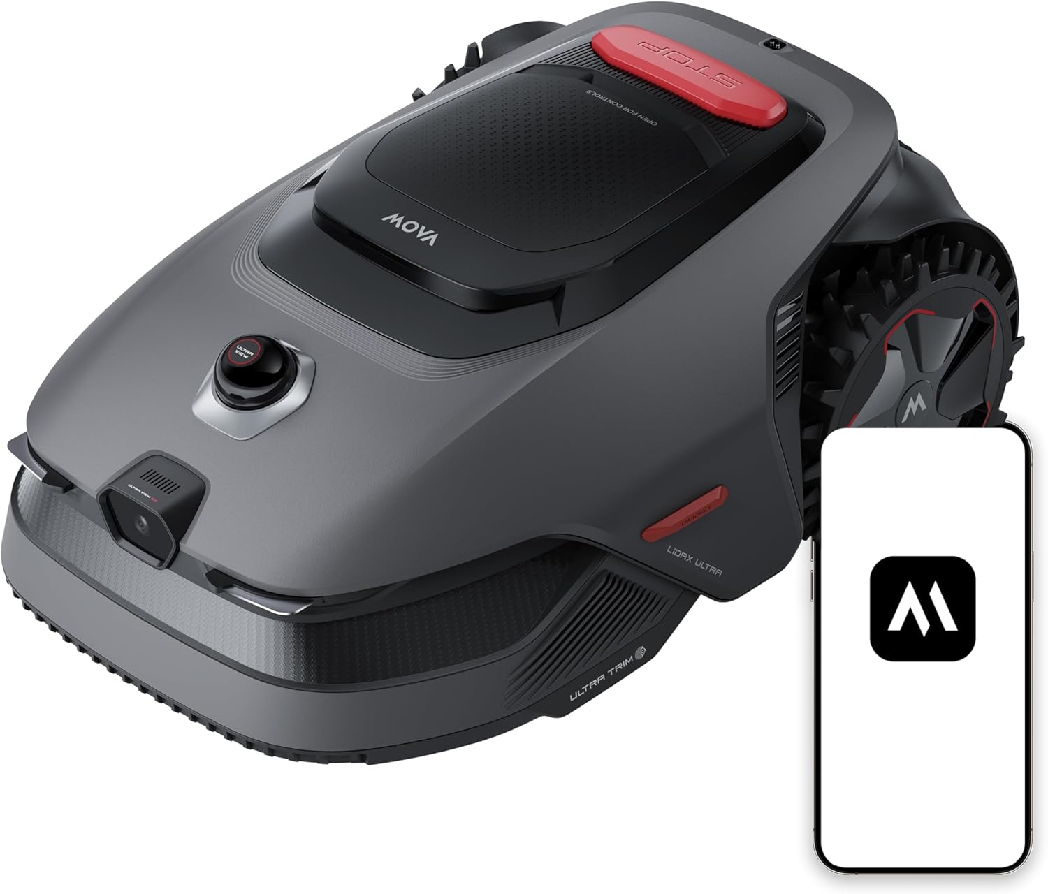MOVA LiDAX Ultra 800 Wireless Perimeter Robot Lawnmower, Recommended 800 m², Automatic Mapping without RTK with 3D LiDAR 360° and AI Vision, Cutting Edges 5 cm, Effective U Path