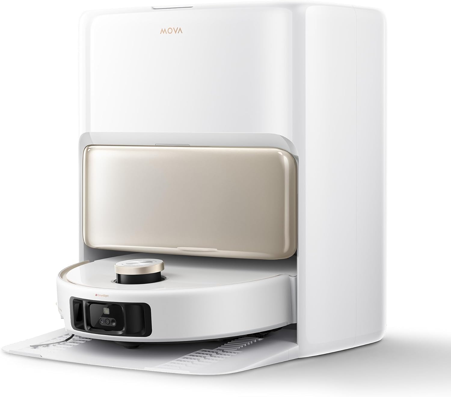 Mova V50 Ultra Complete Robot Vacuum Cleaner and Floor Washer, Suction Power 24,000 Pa, with Automatic Emptying, Thermal Wash with Aoppia Solution System, StepMaster System, White